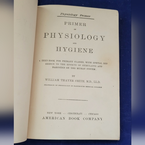 Vintage Hardcover Primer of Physiology and Hygiene William Thayer Smith 1885 - Picture 4 of 5